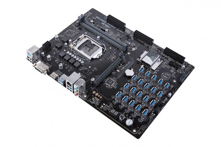 Asus introduced Cryptocurrencie minning motherboard with space for 20 GPUs